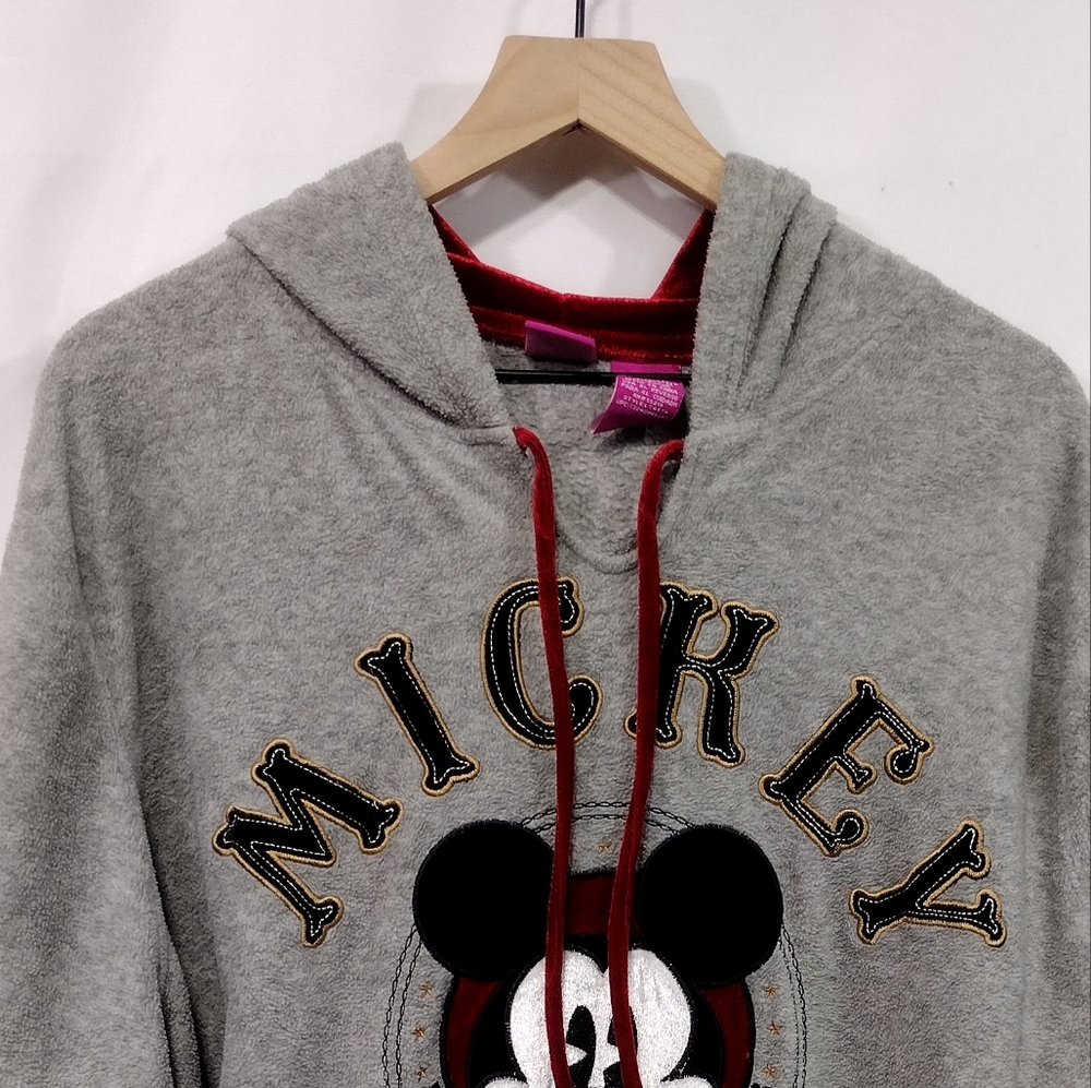 Wonderful World of Disney Fleece Mickey Mouse Hoodie Women's 3X Gray Cozy Magic - Picture 3 of 8